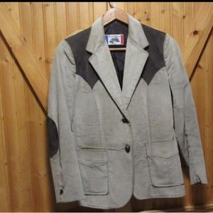 Brad Whitney of California Vtg ladies Western blazer leather trim collar elbows